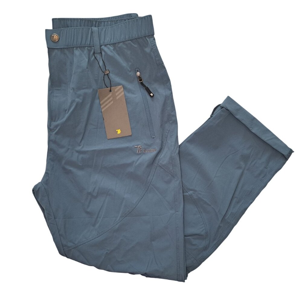 NEW TBY Blue Nylon Blend Cropped Hiking Pants Size XL